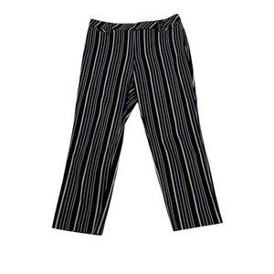 Ann Taylor LOFT Womens‎ Sz 10 Striped Stretch Straight Pants Preppy TailoredWork